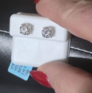 Moissanite 2.4 CT. Screwback Studs 925 Sterling Silver